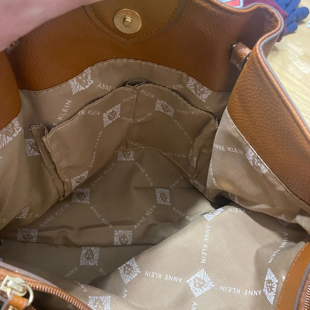 Anne Klein Tan Tote with Gold Accents - Picture 8 of 12